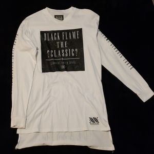 Black flame long sleeve tee